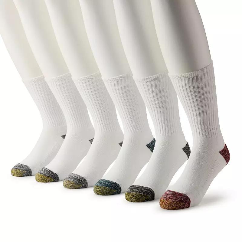 Mens GOLDTOE 6-Pack Athletic FIT TEC Cushion Crew Socks Product Image