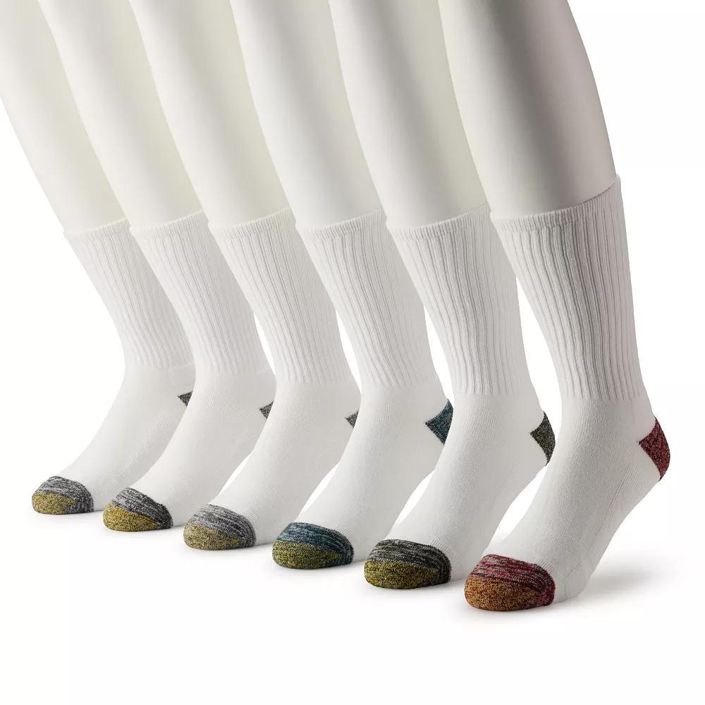Mens GOLDTOE 6-Pack Athletic FIT TEC Cushion Crew Socks Product Image