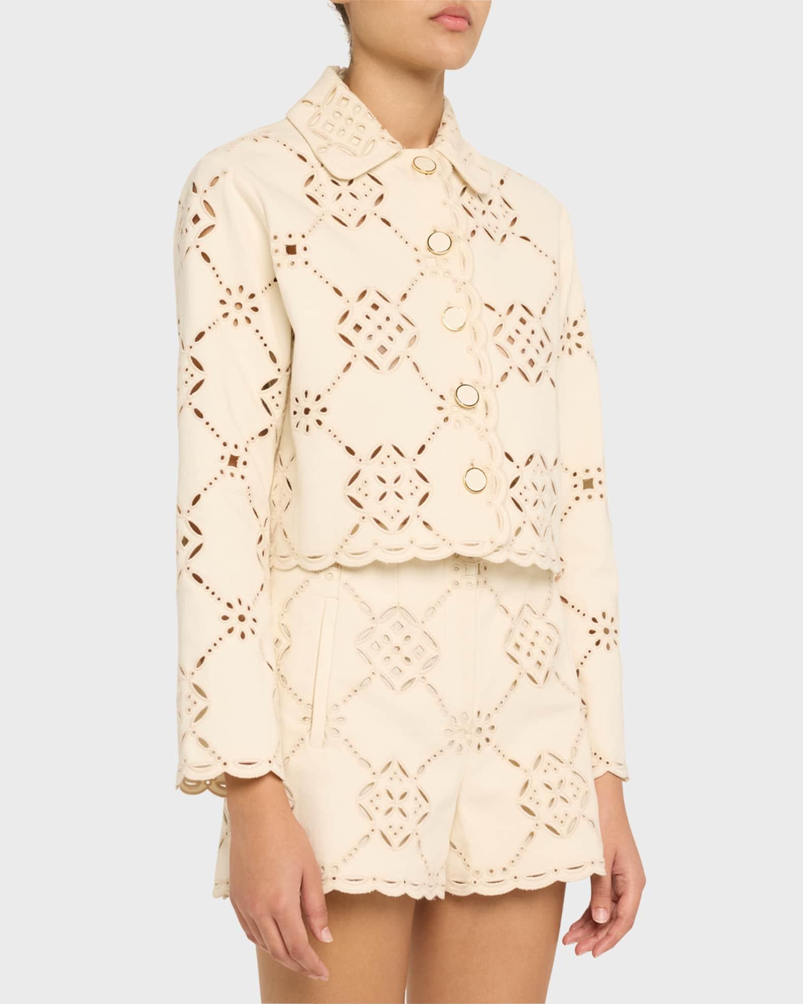 Adelaide Scalloped Eyelet-Embroidered Jacket Product Image