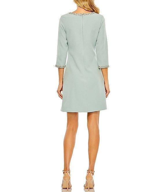 Mac Duggal A-line Embellished 3/4 Sleeve Cocktail Dress Product Image