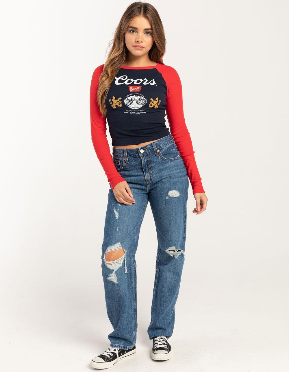 COORS Womens Long Sleeve Raglan Baby Tee - NAVY Product Image