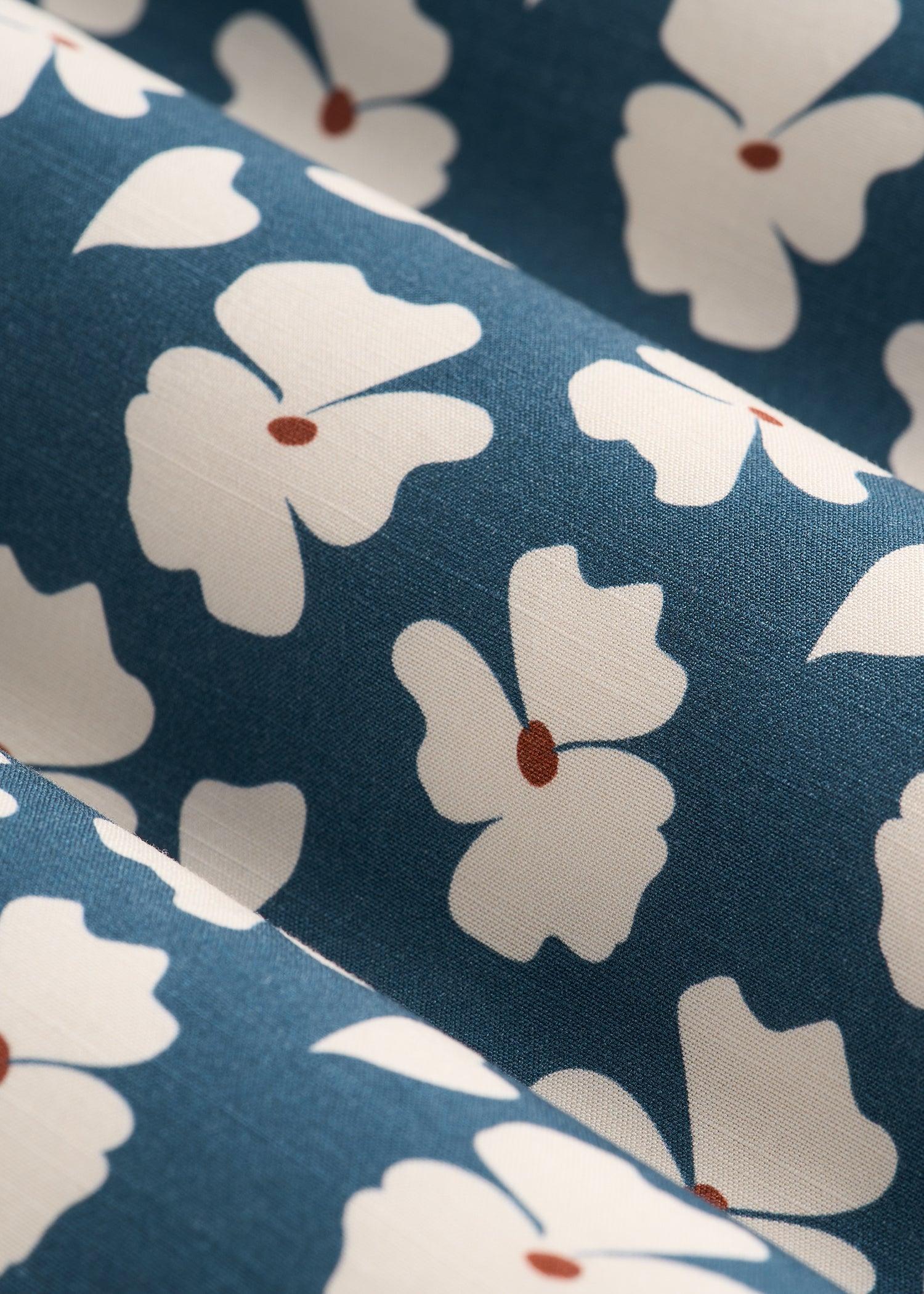 Short Sleeve Resort Shirt for Tall Men in Bright Blue Floral Male Product Image