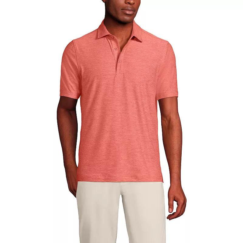 Men's Lands' End Short Sleeve Soft Performance Hybrid Polo Shirt, Size: XXL, Orange Space Dye Product Image