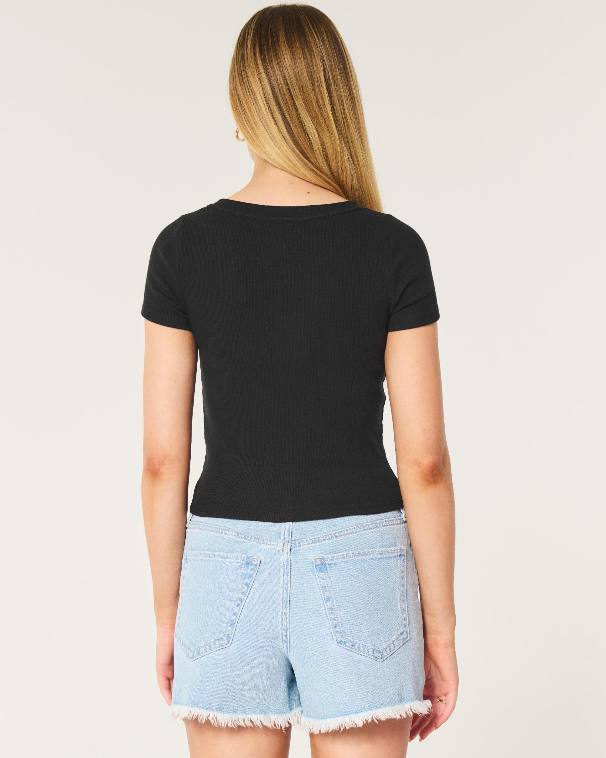 Ribbed V-Neck Top Product Image