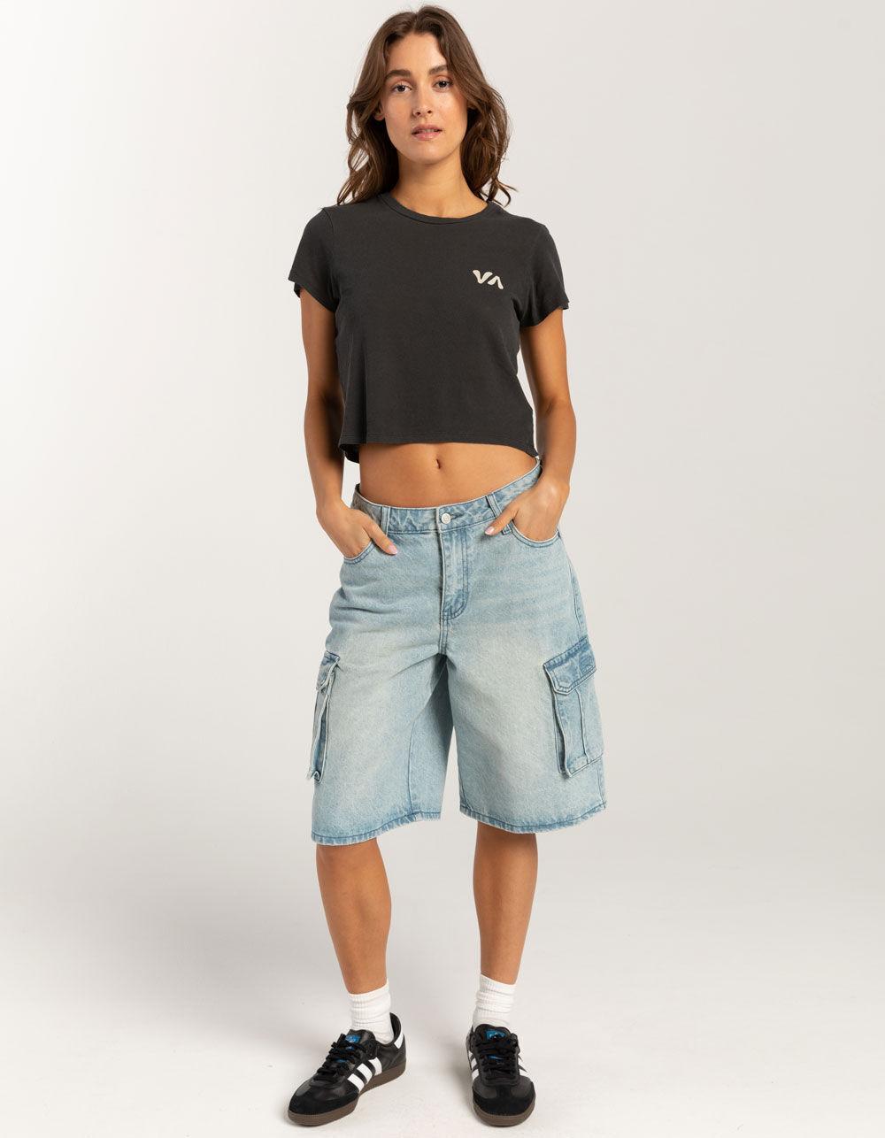 RVCA 411 Womens Tee - WASHED BLACK Product Image