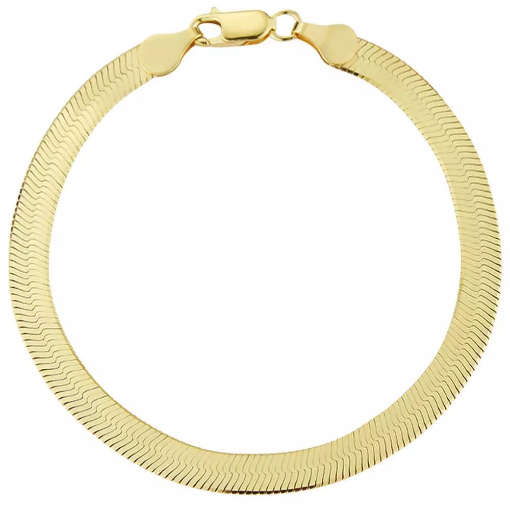 Sunkissed Sterling 14k Gold over Silver Herringbone Anklet, Women's, Size: 9", Gold Tone Product Image