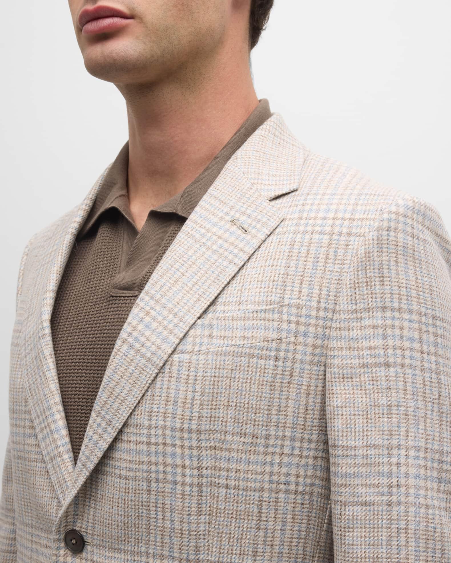 Men's Plaid Linen-Wool Sport Coat Product Image