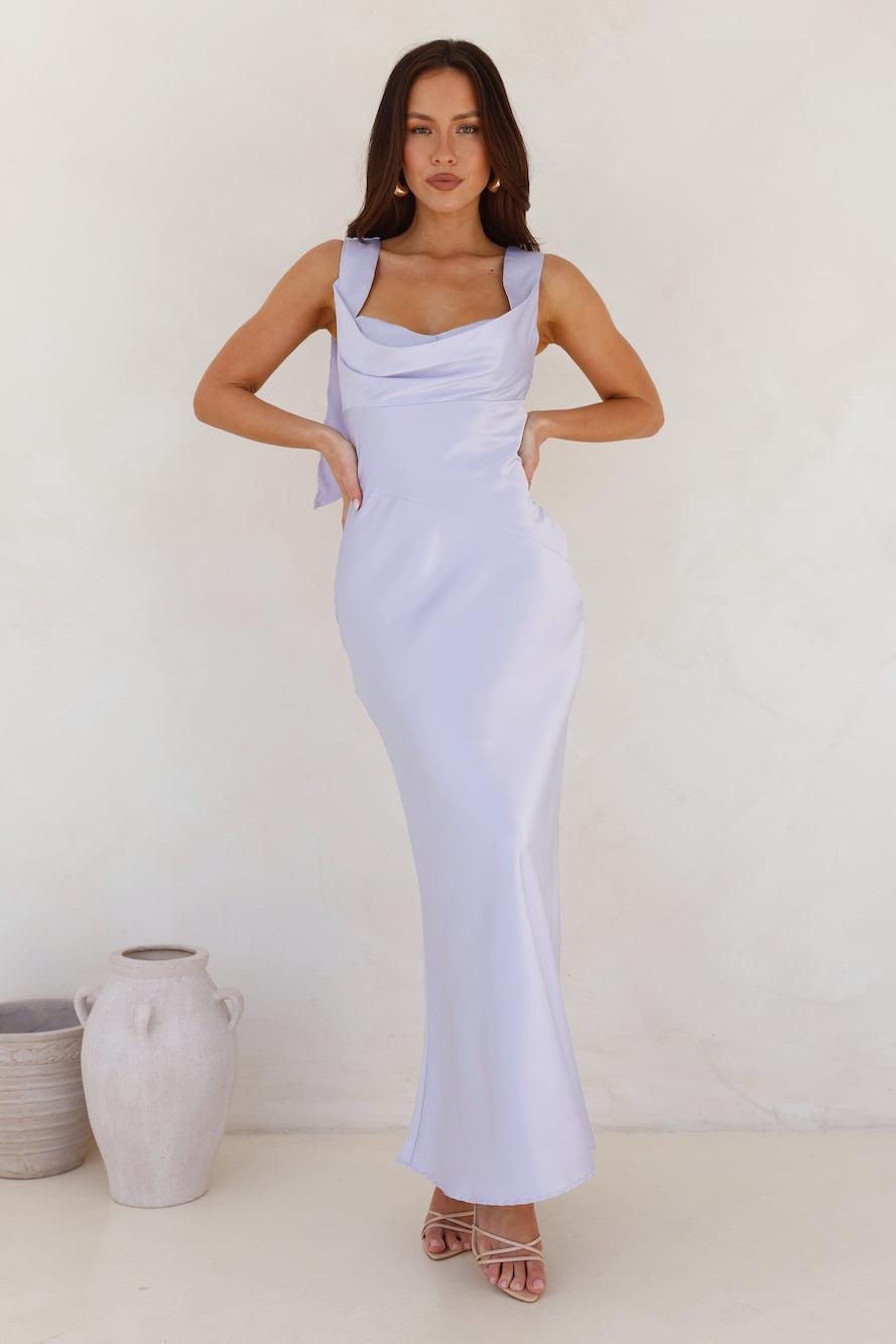 Anastasia Satin Maxi Dress Lilac Product Image