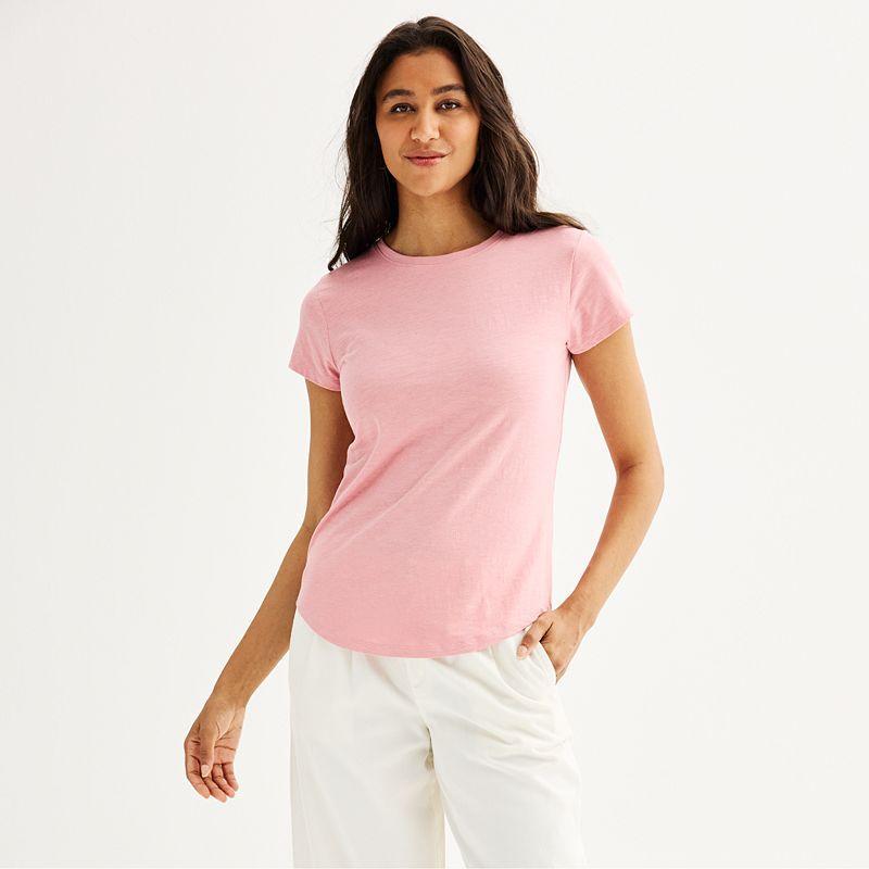 Women's Sonoma Goods For Life® Short-Sleeve Crew Tee, Size: Medium, Pitch Black Product Image