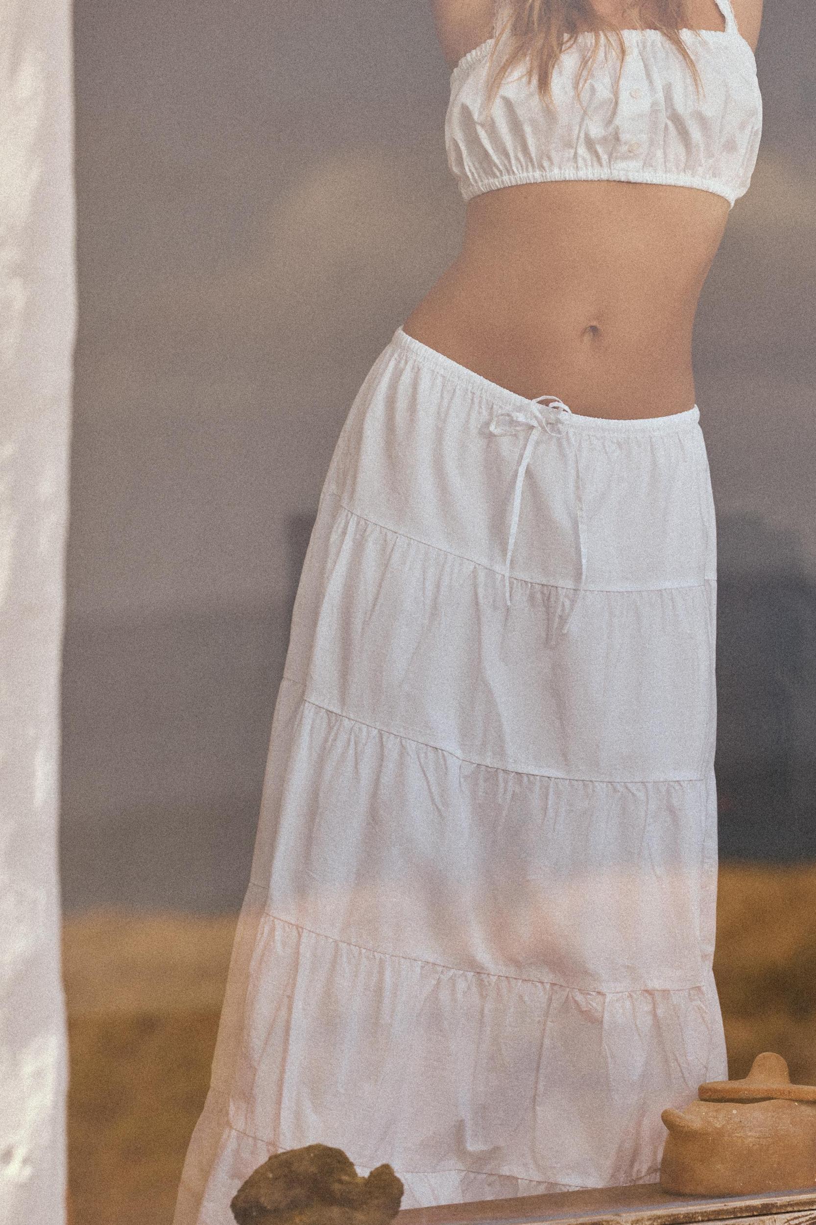 LONG TIERED SKIRT Product Image