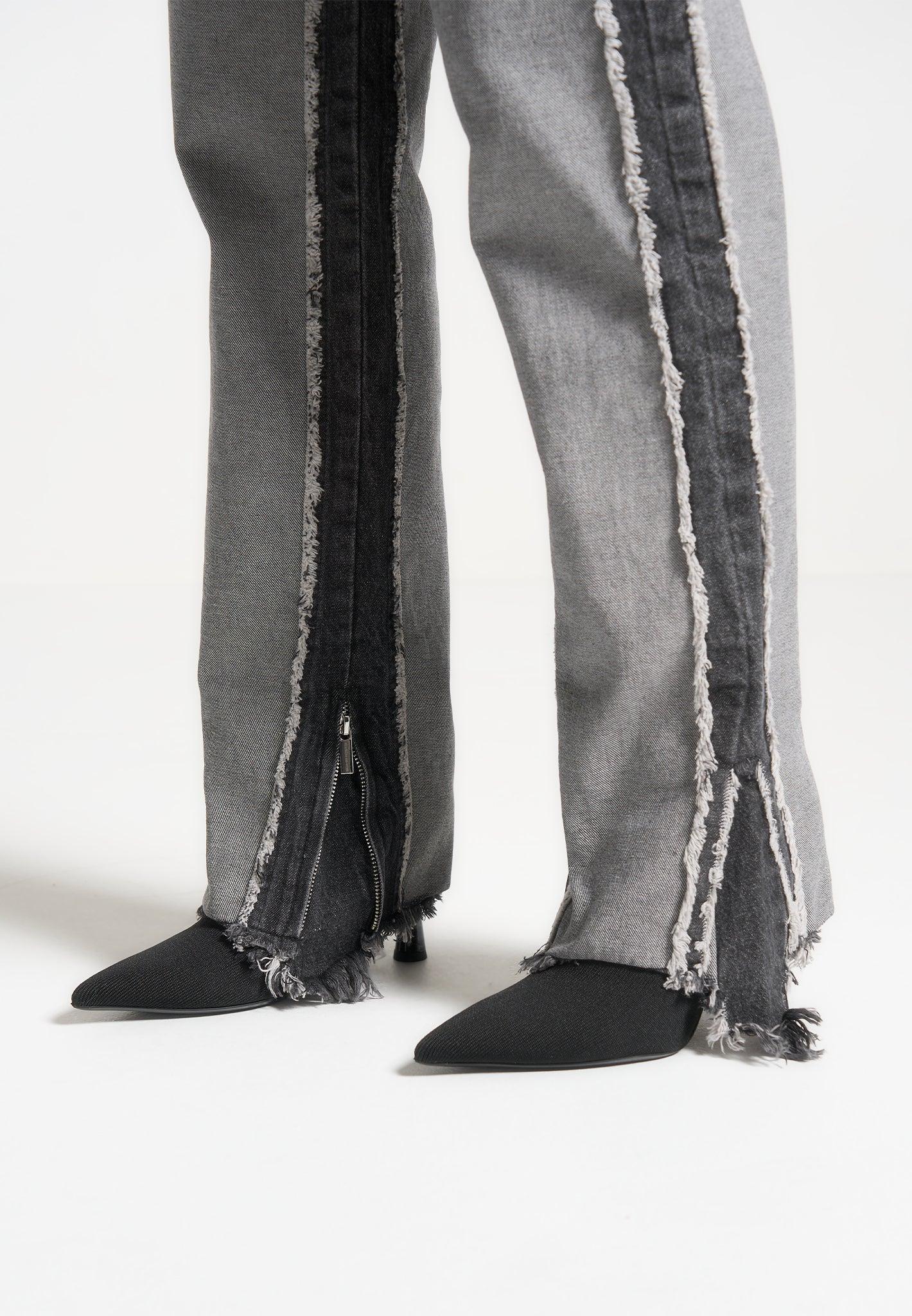 Distressed Mom Jeans - Black Washed Female Product Image