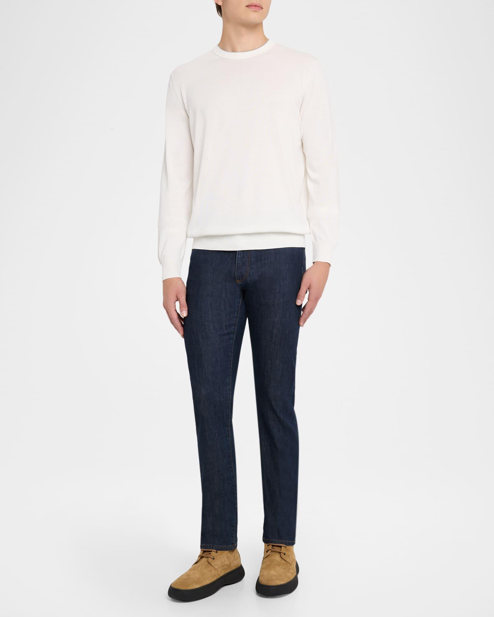 Men's Cotton Tipped Crewneck Sweater Product Image