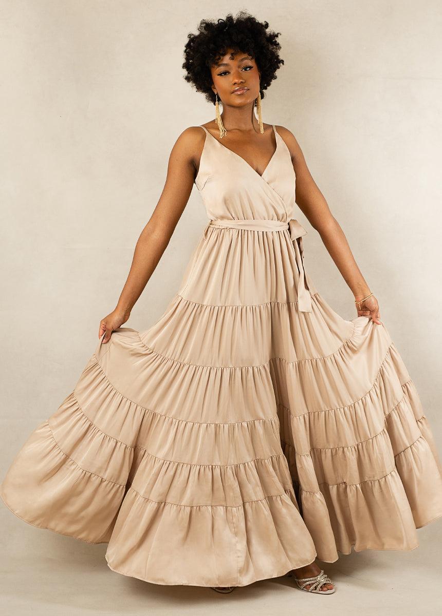 Zayla Dress in Champagne Female Product Image