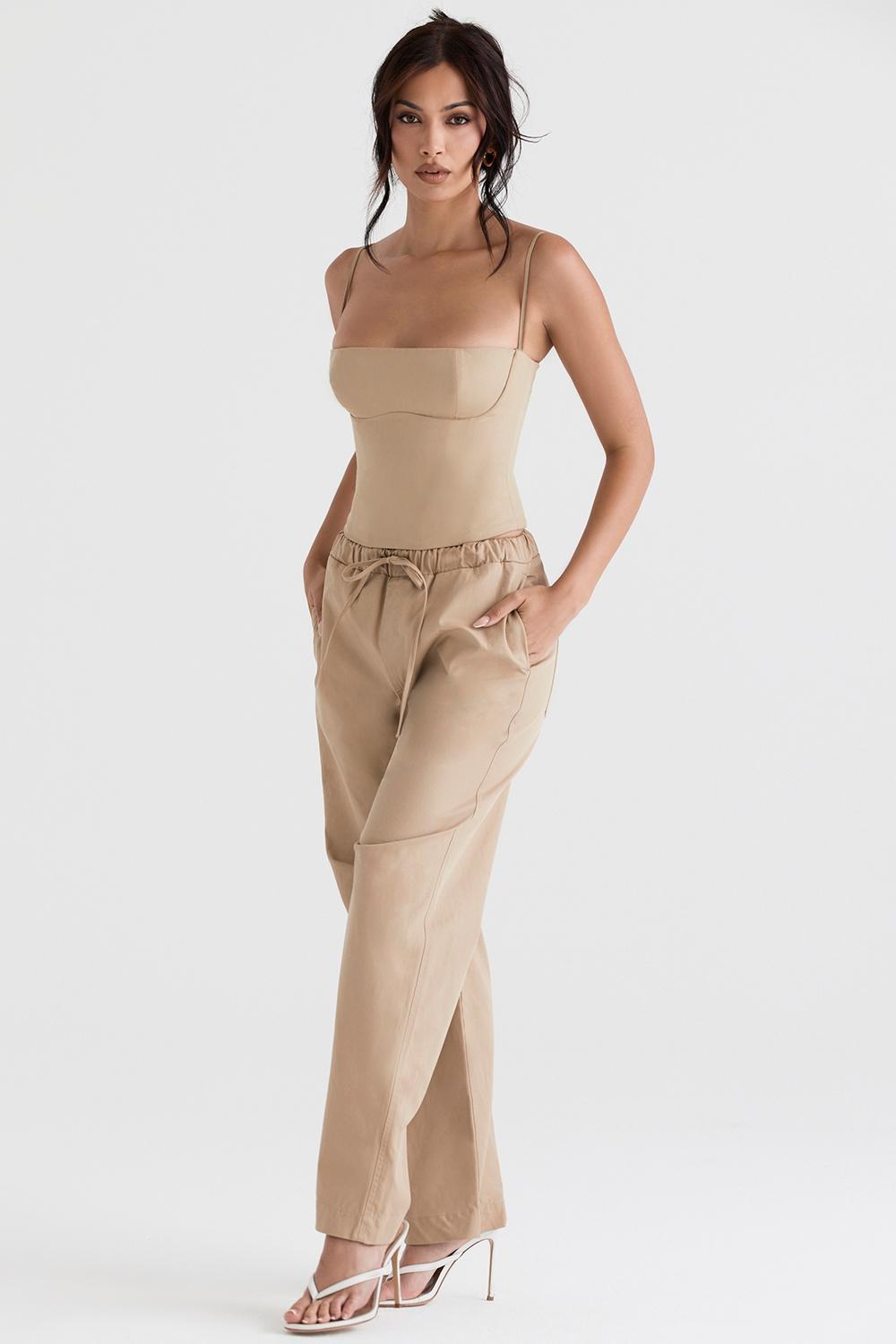 Luna Camel Cargo Trousers Product Image