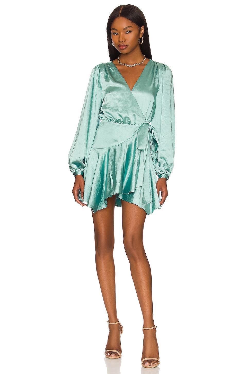 Lovers and Friends Kayleigh Wrap Dress in Mermaid Green Product Image