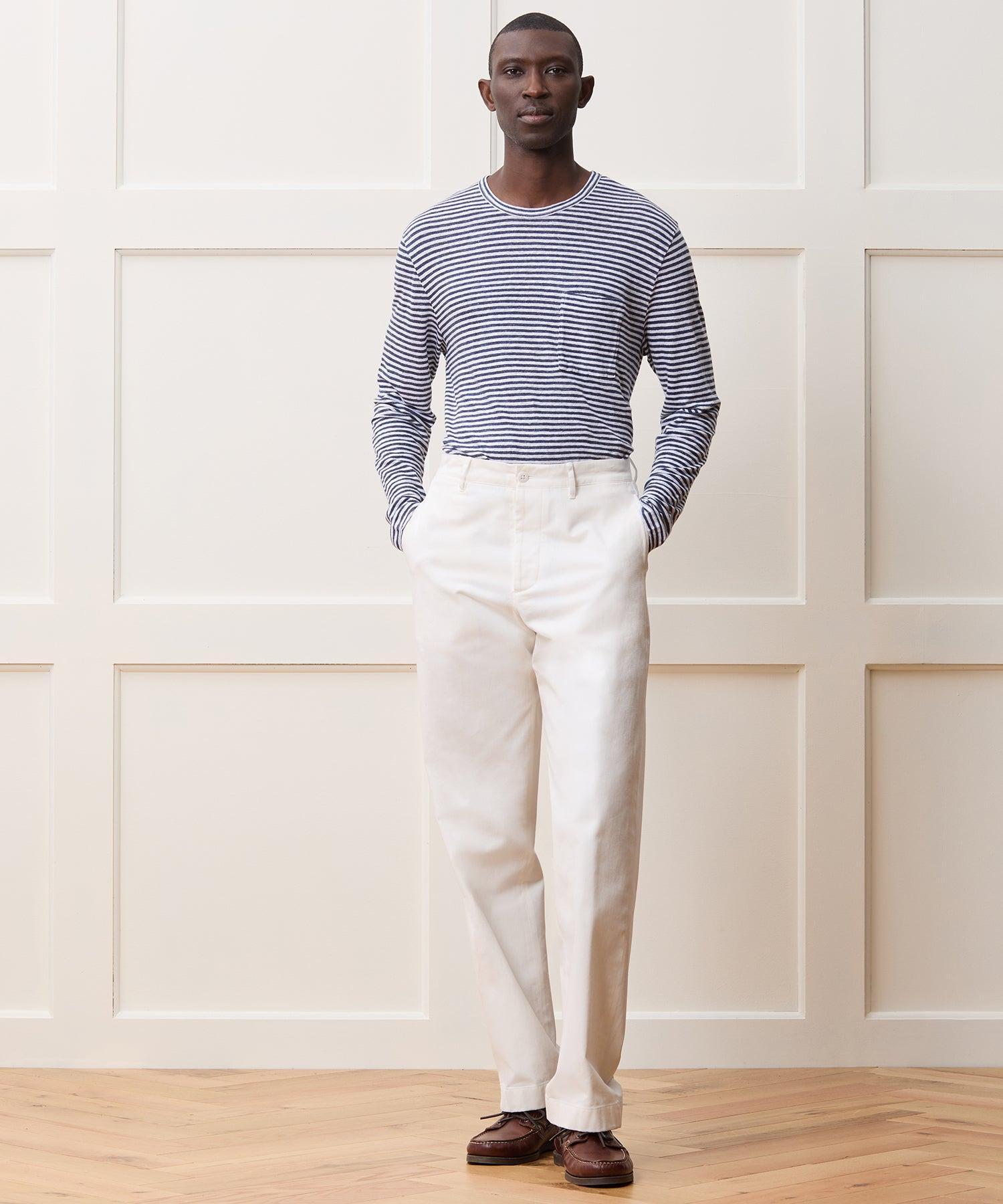 Linen Jersey Striped Pocket Tee Product Image