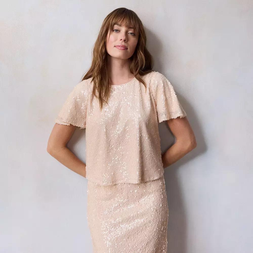 Womens LC Lauren Conrad Woven Floral Blouse Parker Pink Product Image