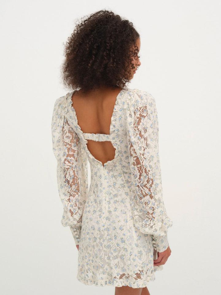 Donna Long Sleeve Mini Dress — Blue Product Image