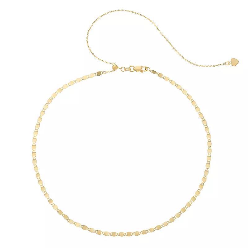 14k Gold Valentino Chain Choker Necklace, Women's, Size: 17", Pink Product Image