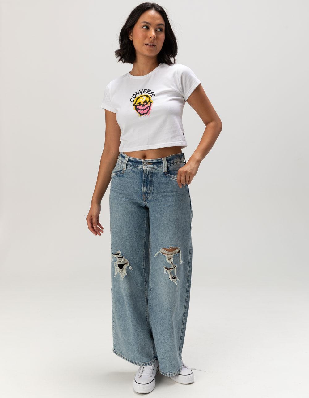 CONVERSE Spray Paint Womens Tee - WHITE Product Image