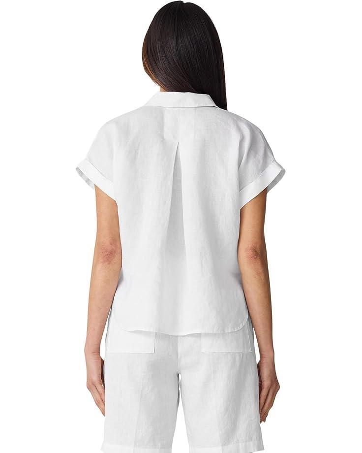 Cotton Blend Stripe Stitch Bateau Neck Box Top Product Image