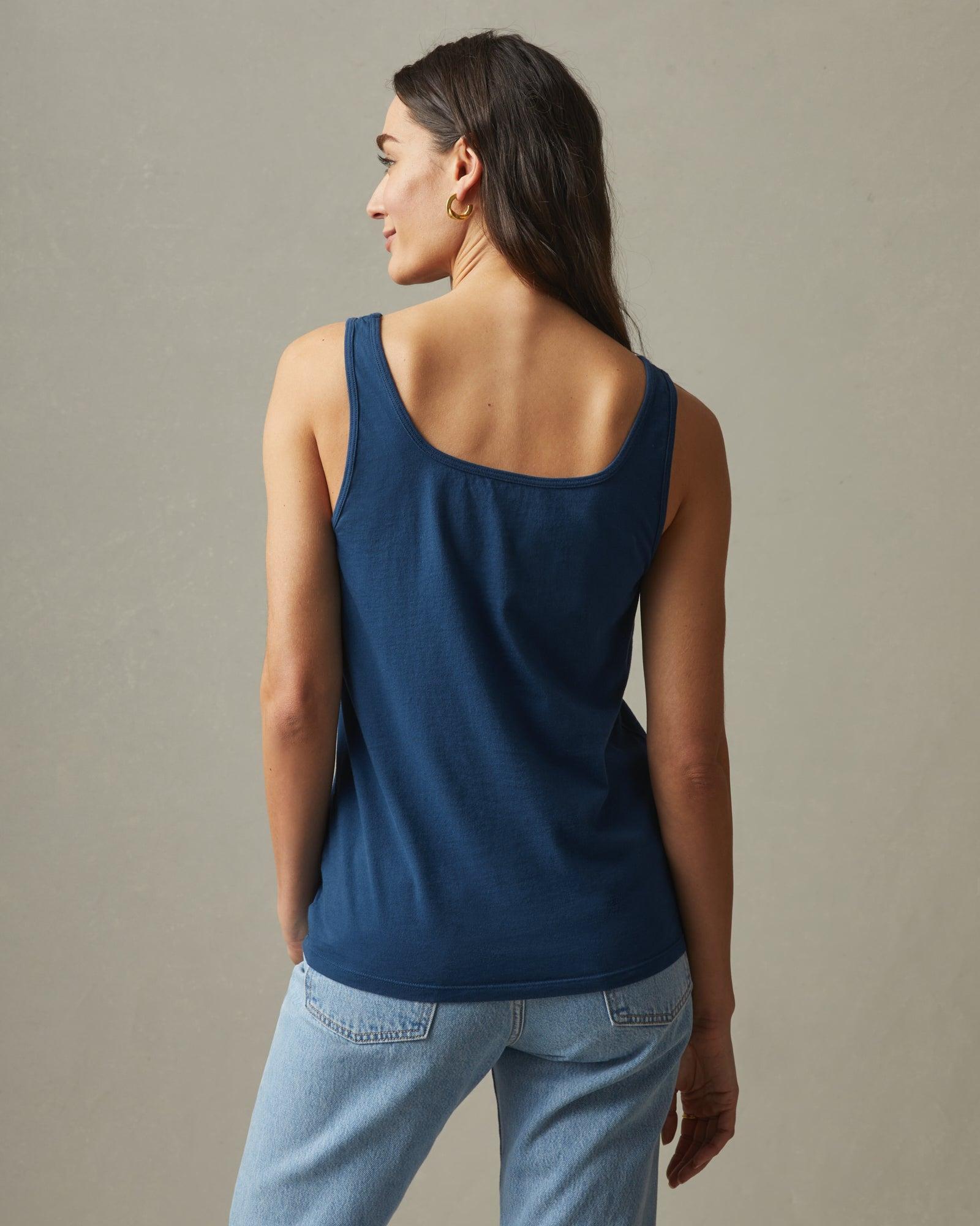 Women's Classic Cotton Scoop Tank - Blue Storm Female Product Image