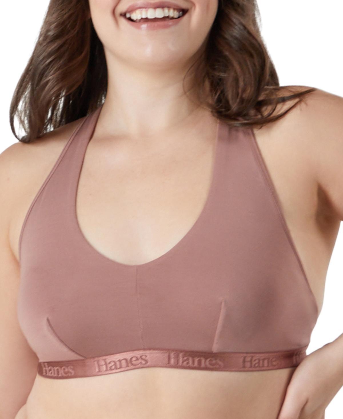 Women's Hanes Ultimate® Originals 2-Pack SuperSoft Racerback Bralette DUS201, Size: XL, Black White Product Image