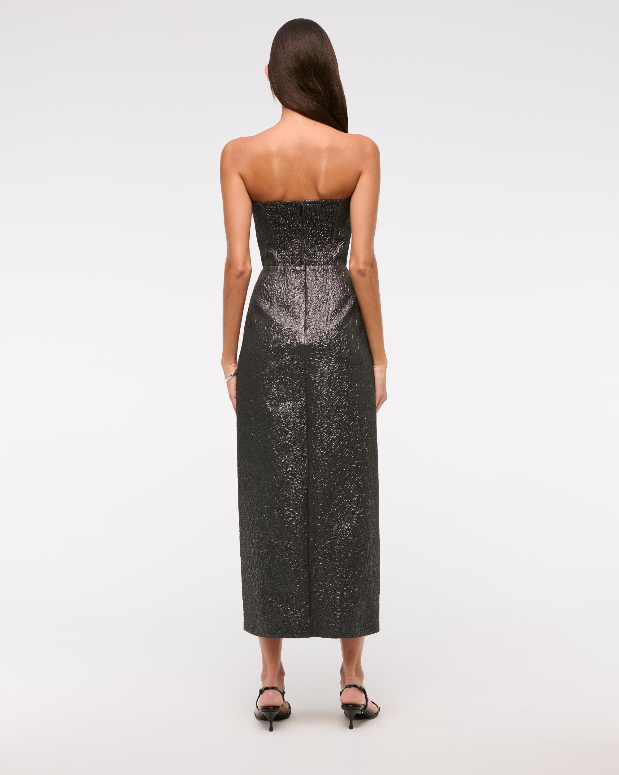 Metallic Strapless Midi Dress Product Image