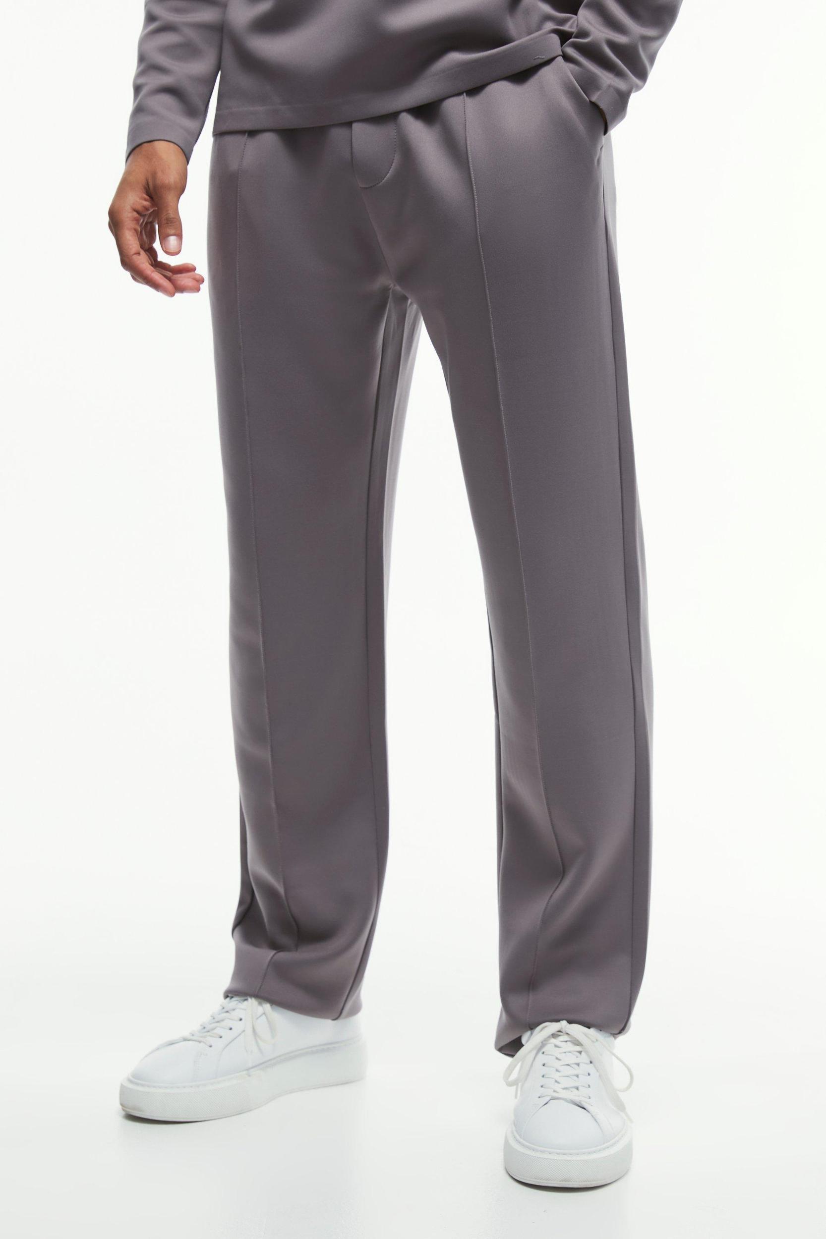 Mens Regular Fit Premium Scuba Pintuck Sweatpants - Beige Product Image