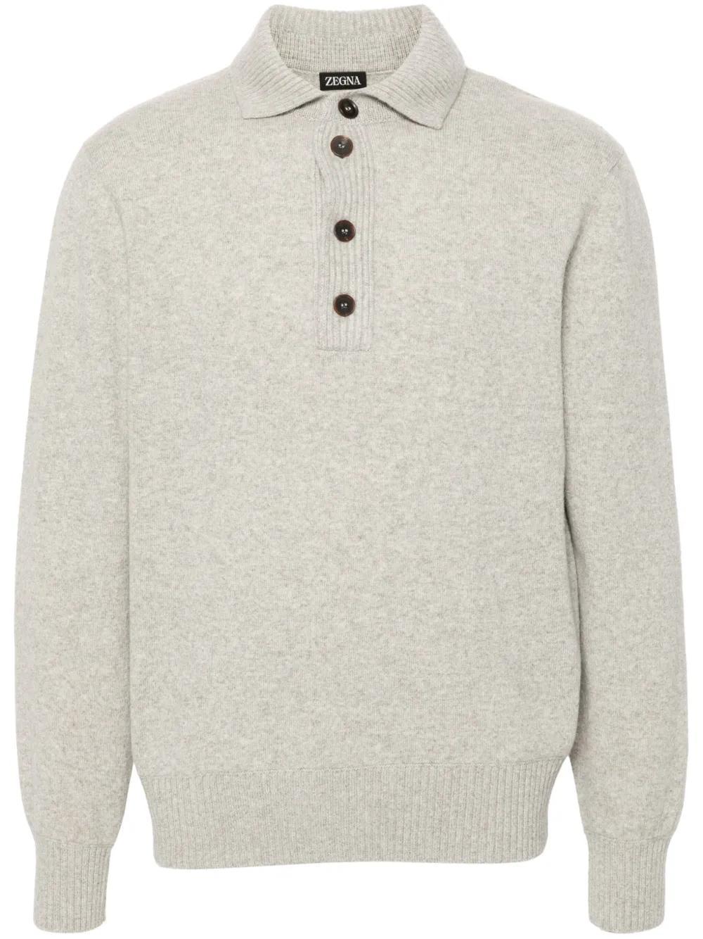 ZEGNA Polo In Maglia In Grey Product Image