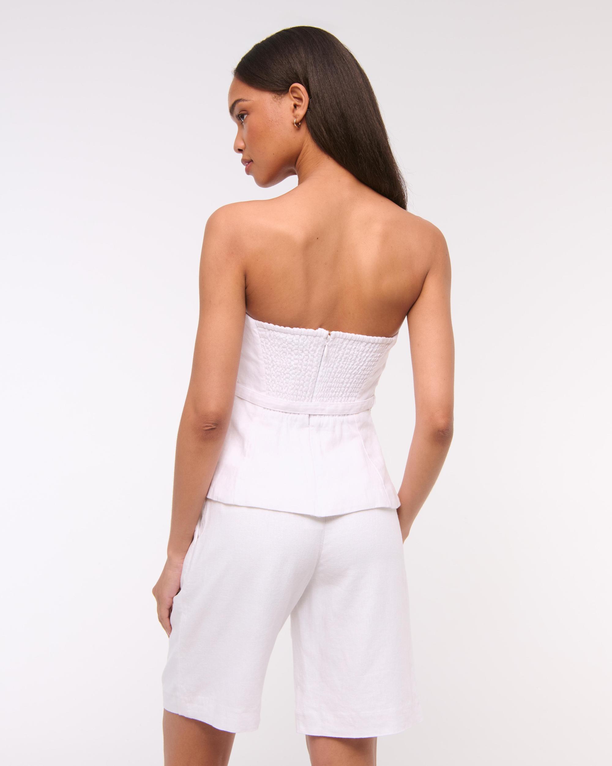 Premium Linen Strapless Tailored Top Product Image