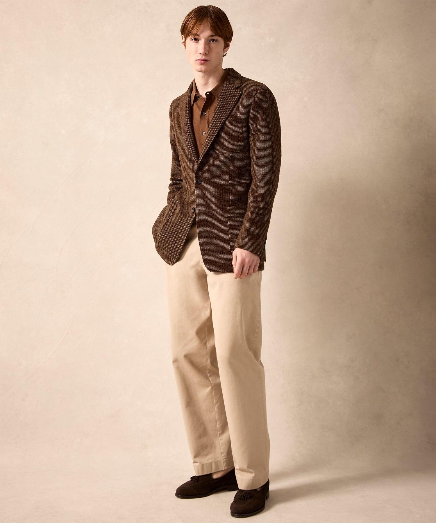 Italian Birdseye Wool Sport Coat in Dark Brown Product Image