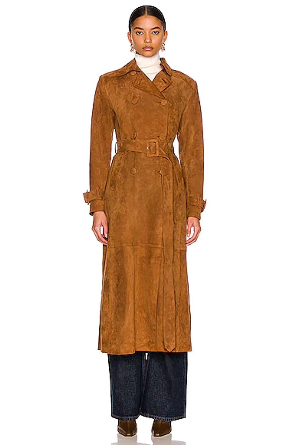 NOUR HAMMOUR Tate Coat In Caramel Product Image