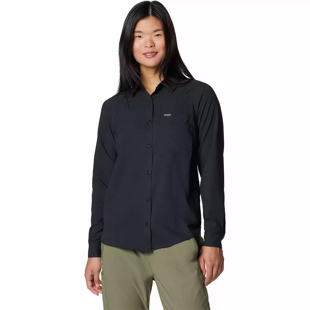 Women's Columbia Anytime Lite™ Long-Sleeve Shirt, Size: XS, Black Product Image