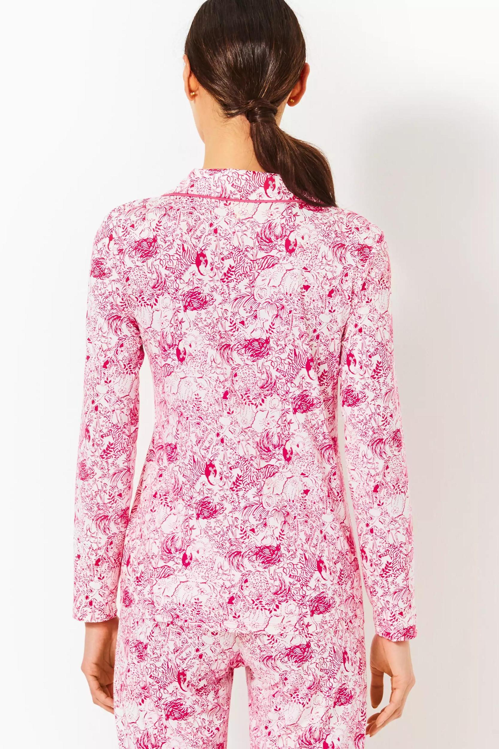 Pajama Knit Button-Up Top Product Image