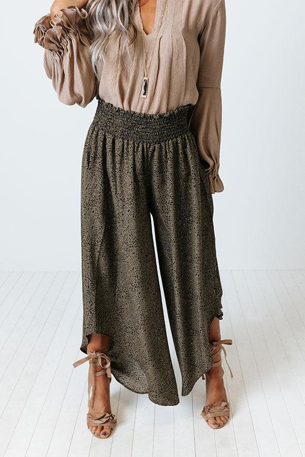 Good Dream Leopard Pants In Army Green Product Image