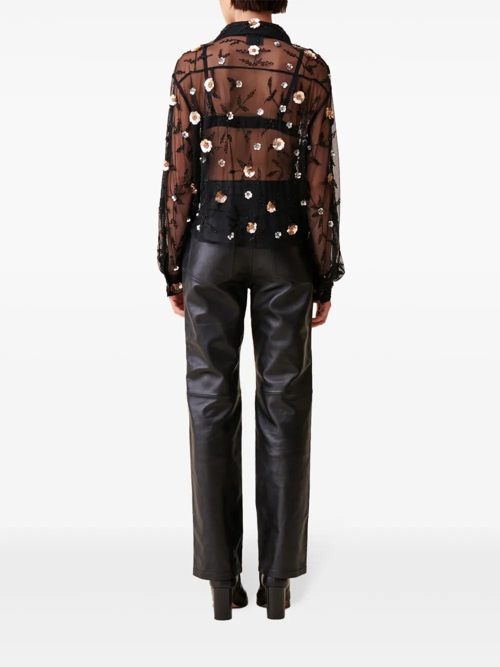 embroidered sheer shirt Product Image
