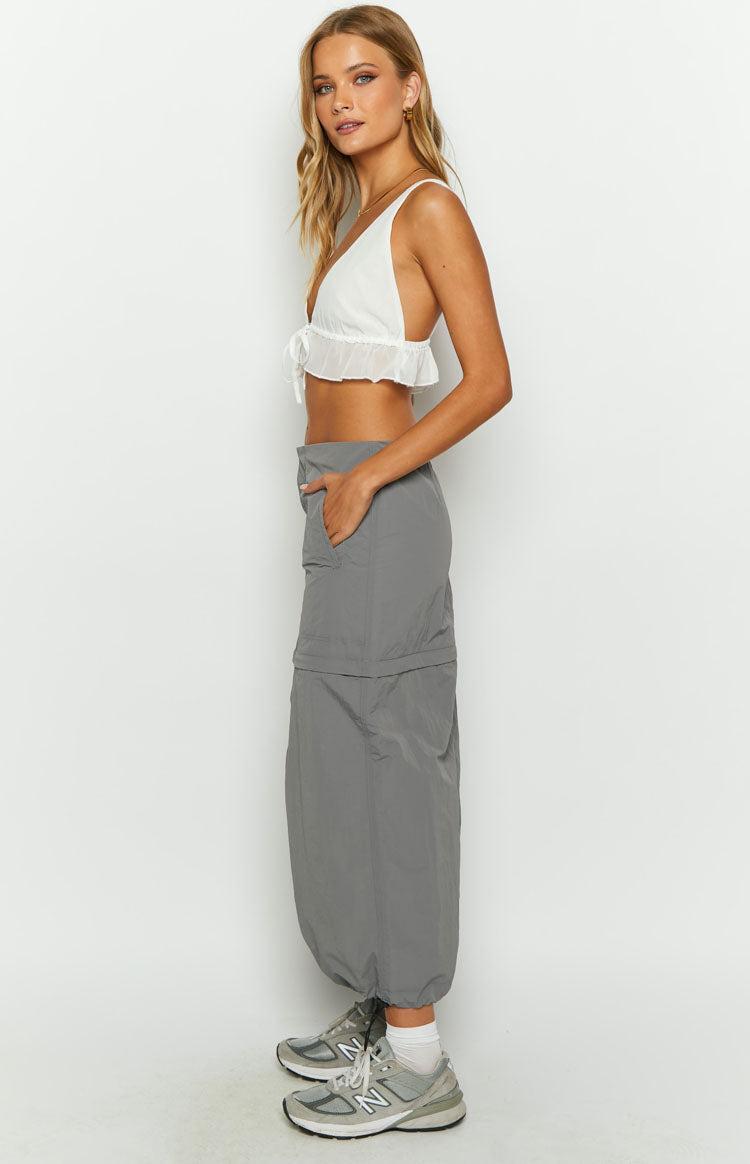 Astin Grey Cargo Midi Skirt Product Image
