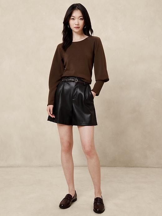 Soft Touch Scuba Raglan-Sleeve Top Product Image
