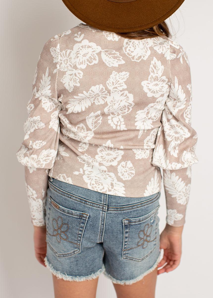Lynne Top in Neutral Floral Girls Product Image