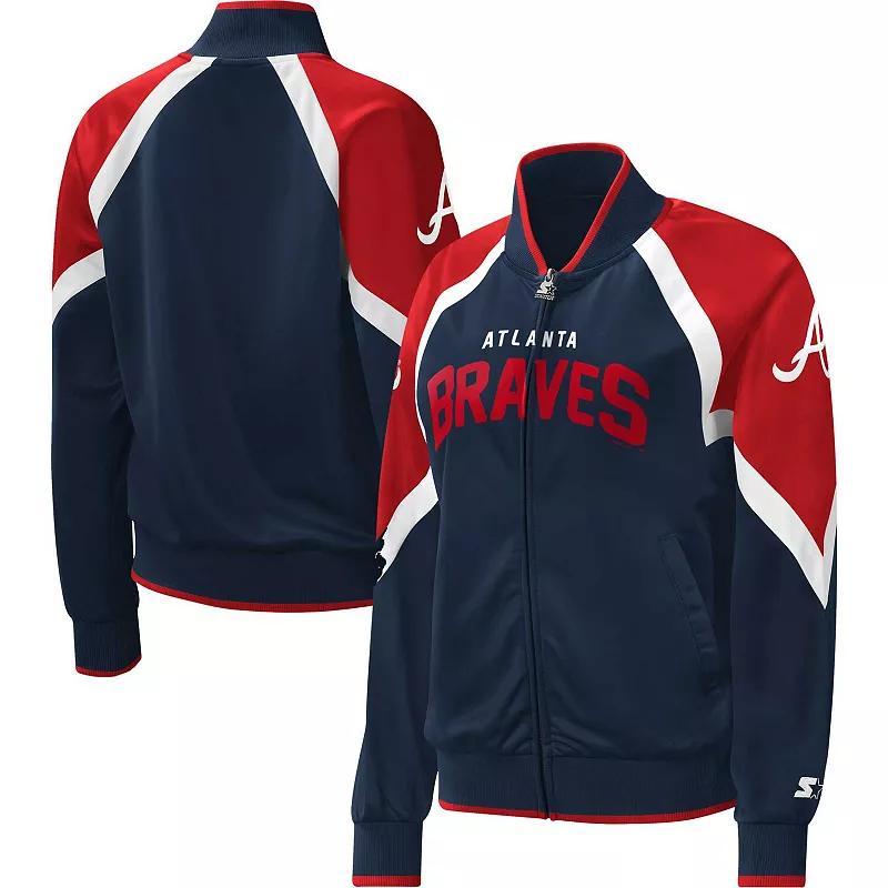 Women's Starter Navy Boston Red Sox Touchdown Raglan Full-Zip Track Jacket, Size: XL, Blue Product Image