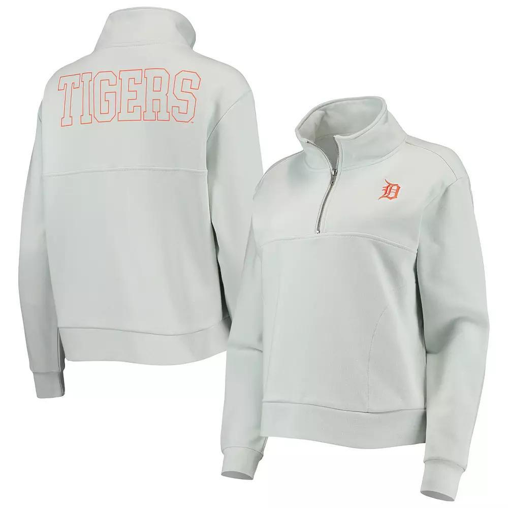 Women's The Wild Collective Light Blue Detroit Tigers Two-Hit Quarter-Zip Pullover Top, Size: Small Product Image