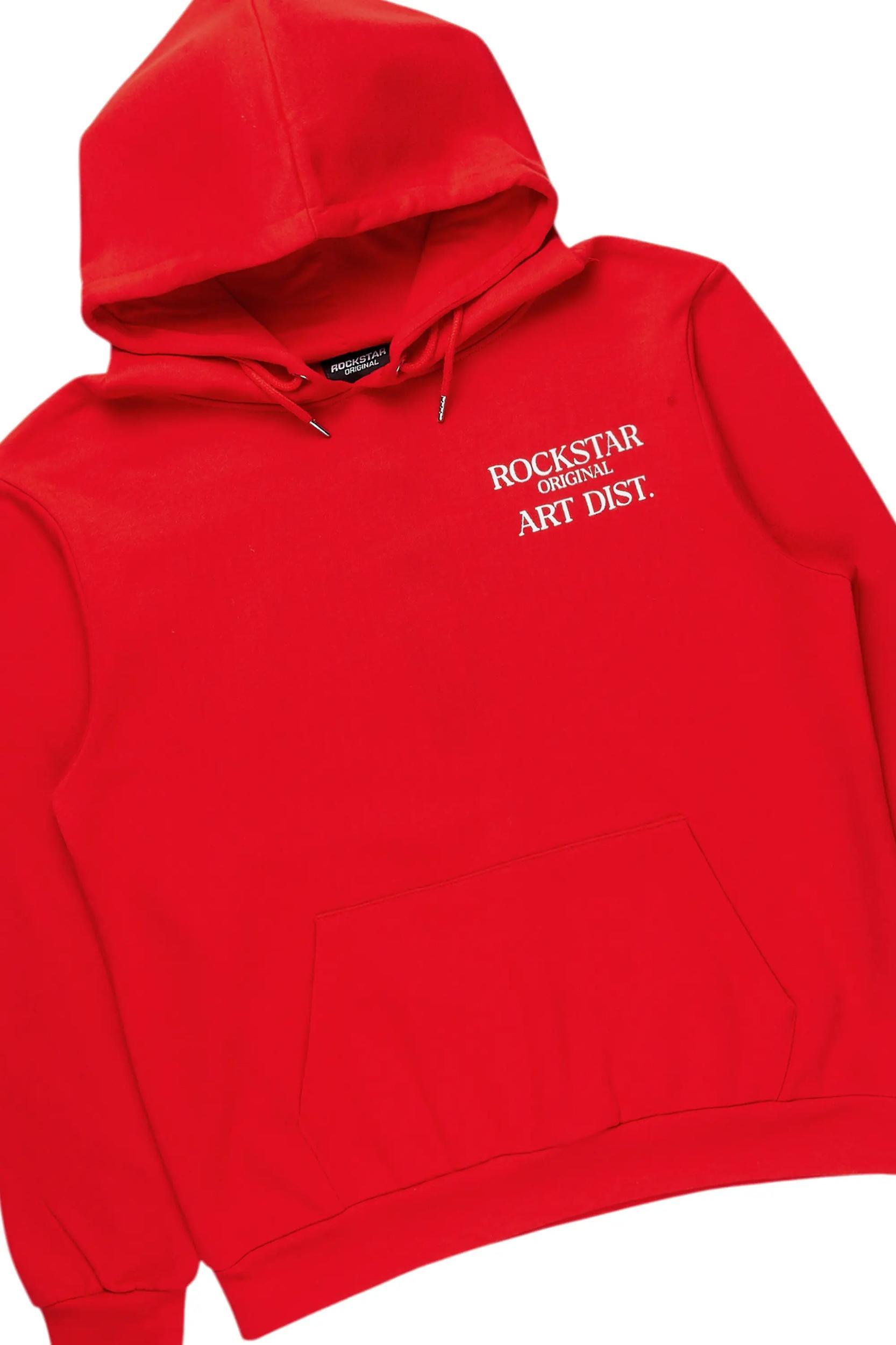 Briggs Red Hoodie/Baggy Fit Pant Set Male Product Image