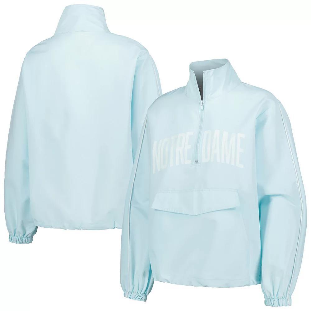 Women's Lusso Light Blue Notre Dame Fighting Irish Parker Quarter-Zip Rain Tech Jacket, Size: XXL Product Image