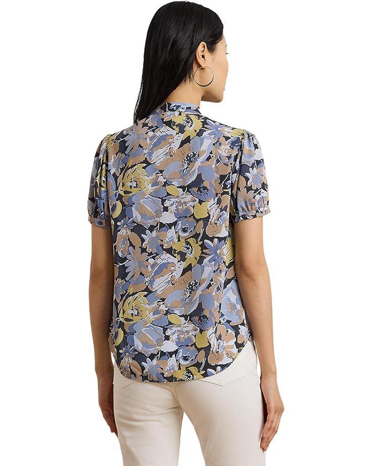 Button Up Top W/ Puff Sleeves & Front Tie Product Image