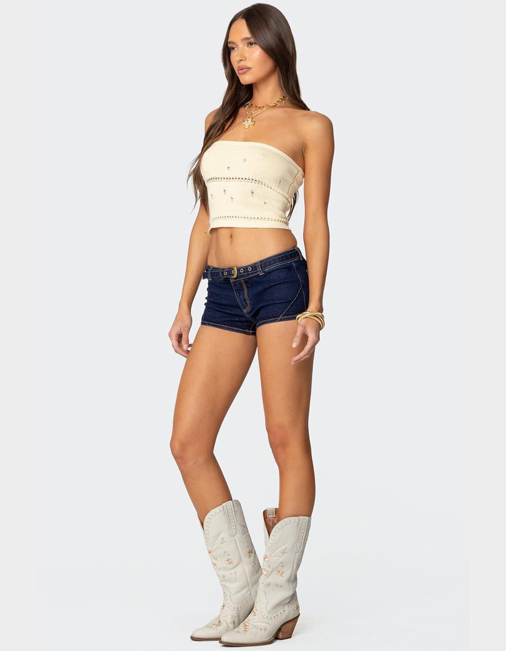 EDIKTED Belline Knit Strapless Top Product Image