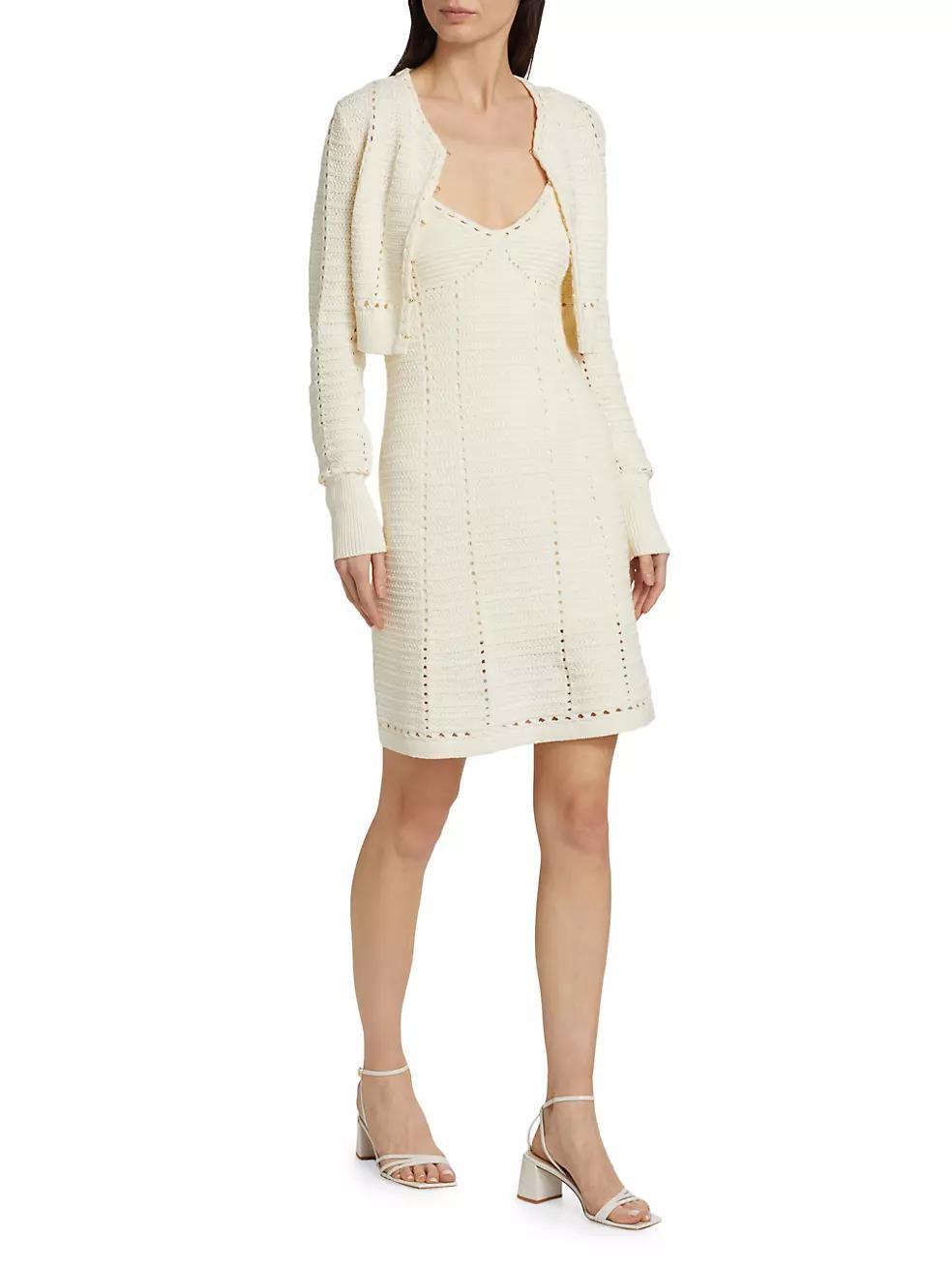 Colette Pointelle-Knit Cotton Cardigan Product Image