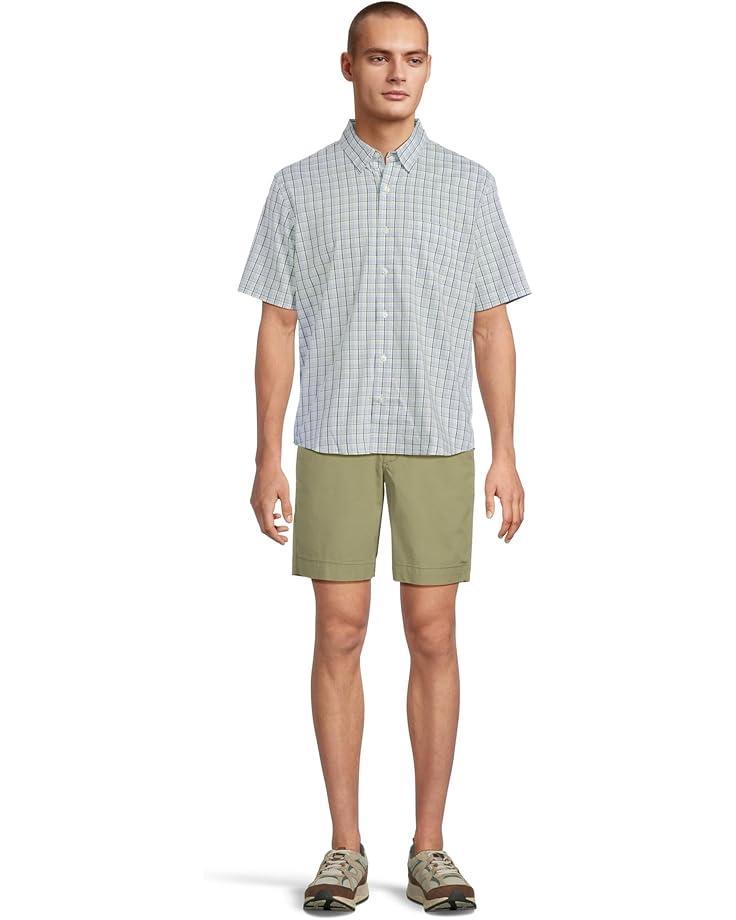 Comfort Stretch Chambray Shirt Short Sleeve Traditional Fit Plaid - Tall Product Image