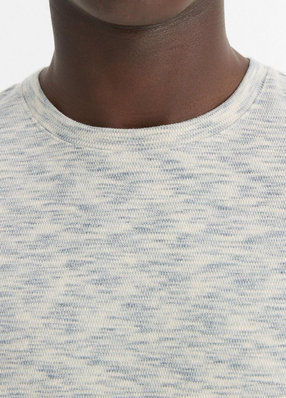 Mens Space-Dye Cotton-Blend Long-Sleeve T-Shirt, Black/off White, Size XL Vince Product Image