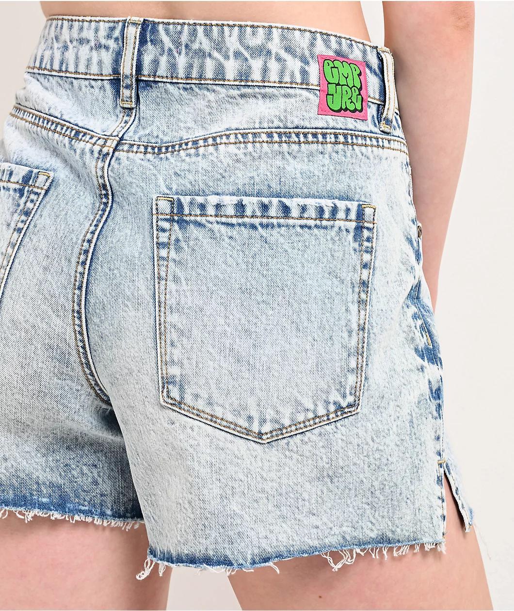 Empyre Kickback Light Wash Denim Cutoff Shorts Product Image